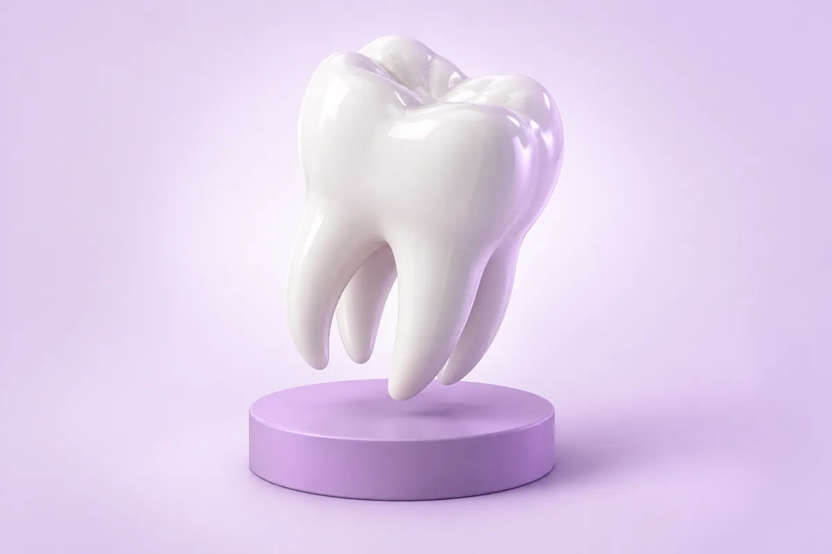 Illustration of a wisdom tooth with its roots