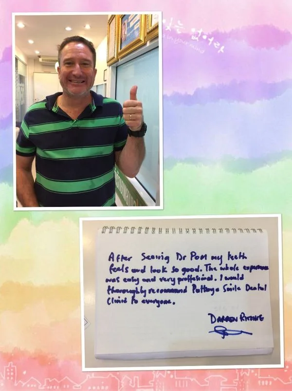 Patient holding a handwritten thank-you note