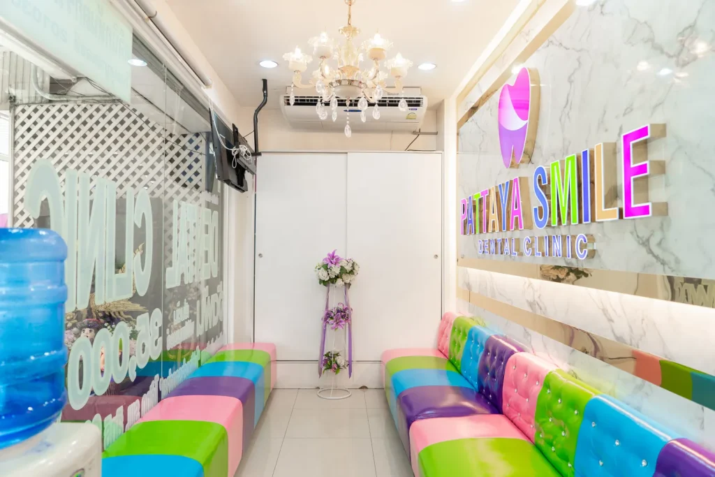 Colourful waiting area at Pattaya Smile Dental Clinic